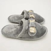 Ayıcık Papyonlu Model Kadın Terlik Gri Renk - 7