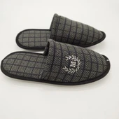 Haki Renk Kare Desenli Erkek Terlik - 7