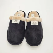 Siyah Renk Şık Tasarımlı Tüylü Model Erkek Terlik - 4