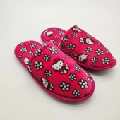 Kedi Desenli Pembe Renk Kadın Terlik - 1