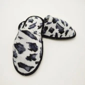 Gri Renk Siyah Desenli Kadın Terlik - 2