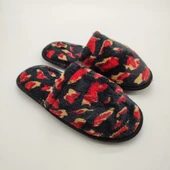 Siyah Renk Kırmızı Desenli Kadın Terlik - 10