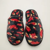 Siyah Renk Kırmızı Desenli Kadın Terlik - 9