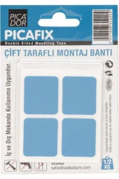 Picador Çift Taraflı Montaj Bandı Kare Mavi - 1