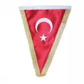 Vatan Üçgen Simli Bayrak 15X22,5 - 1