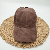 Süet Deri Beyzbol Kep Kahve Renk - 10