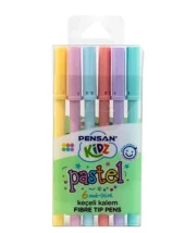 Pensan Keçeli Kalem Pastel Renkler Kesik Uç 6Lı - 1