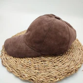 Süet Deri Beyzbol Kep Kahve Renk - 1