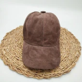 Süet Deri Beyzbol Kep Kahve Renk - 2