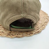 Süet Deri Beyzbol Kep Koyu Haki Renk - 8