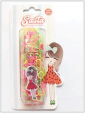 Sasta Lastik Saç Tokası Karışık Renk Sticker Hediyeli - 1