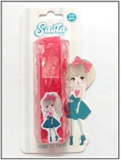 Sasta Lastik Saç Tokası Kırmızı Sticker Hediyeli - 1