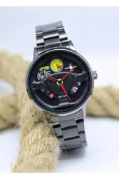 Siyah Kordonlu Araba Modifli Siyah Renk Erkek Kol Saati Mls-2142 thumbnail 1