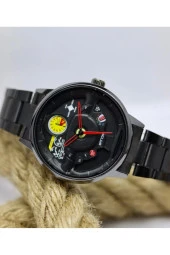 Siyah Kordonlu Araba Modifli Siyah Renk Erkek Kol Saati Mls-2142 thumbnail 2