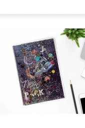 Şirin Astronot Desenli Renkli Simli Sulu Defter Mls-317 - 1