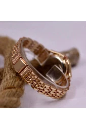 Rose Gold Kordonlu Ince Kordonlu Taş Desenli Kadın Kol Saati Mls-1028 - 3