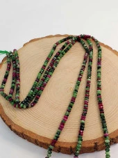 Anyolit (Rubizoit- Rubyzoisit) Taşı Rondela Faset Kesim Dizi 2.5*4mm (45322) thumbnail 3