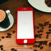 iPhone 7G Plus Uyumlu Ekran Koruyucu 5d Kırılmaz Cam Tam Kaplayan Kırmızı - 1