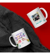Kişiye Özel 2024 Temalı Fotoğraf Baskılı Porselen Kupa Bardak HK3754 - 3