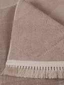 Lara Bukleli Desenli Yumuşacık Peluş Halı Salon Oturma Odası Mutfak Koridor Halısı 9400c Vizon - 3