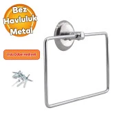 Krom Renk Vidalı Kare Havluluk Lavabo Banyo Mutfak Aparat Standı Bez Havlu Askısı Paslanmaz Metal thumbnail 1