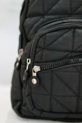 Siyah Renkli 3 Bölmeli Unisex Çok Kullanışlı Hediyelik Sırt Çantası Mls-326 - 4