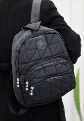 Siyah Renkli 3 Bölmeli Unisex Çok Kullanışlı Hediyelik Sırt Çantası Mls-326 - 1