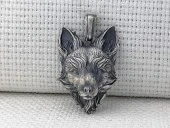 Üç Boyutlu Tilki 925 Ayar Gümüş Kolye Ucu thumbnail 3