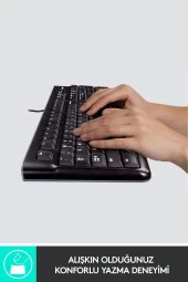 logitech  Mk120 Kablolu Q Tr Siyah Klavye Mouse Seti - Siyah - 4