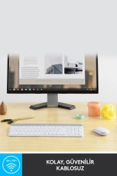 Logitech  MK470 Kablosuz İnce Türkçe Klavye Mouse Seti - Beyaz 920-009436 - 4