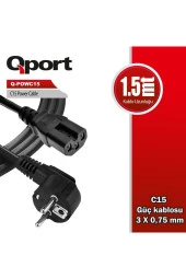 Qport  Q-POWC15 1.5m C15 Güç Kablosu - 1