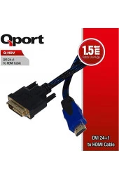 QPORT Q-HDV DVI TO HDMI 24+1 CONVERTER ÇEVİRİCİ KABLO 1.5MT - 2