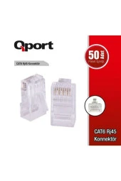 Qport  Q-j600y Yeni Nesil Cat6 50 Adet Rj-45 Konnektör - 2