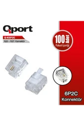 Qport  Q-k6p2c Rj9-rj11 Telefon Soketi 100 Lü Paket - 1