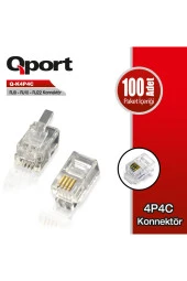 Qport Q-k4p4c Rj9-rj10-rj22 Telefon Soketi 100 Lü Paket - 1