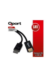 Qport  Q-dph Display Port(M) To Hdmı(M) 1.8 Mt Kablo Dönüştürücü - 1