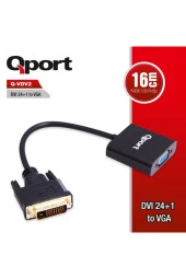 Qport Q-Vdv2 Dvi 24+1 To Vga Aktif Dönüştürücü - 1