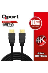 Qport  Q-hdmı102 Altın Uçlu 10 Metre 4k Hdmı2.0 Kablo - 1