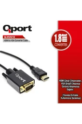 Qport  Q-HVG18 Hdmı To Vga 1,8 Metre Çevirici Kablo - 1