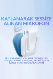 logitech G335 White 981-001018 Mikrofonlu Beyaz Kablolu Gaming (oyuncu) Kulaklık - 1