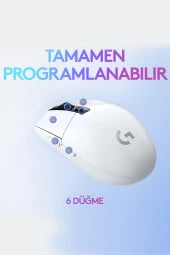 logitech  G G305 LIGHTSPEED 12.000 DPI Kablosuz Oyuncu Mouse - Beyaz thumbnail 4