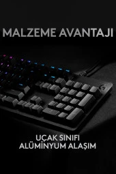 logitech G G512 LIGHTSYNC RGB GX Blue Clicky Aydınlatmalı Mekanik Kablolu Türkçe Q Oyuncu Klavyesi - Siyah - 3