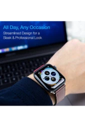 Naztech  Apple Watch Uyumlu 2 3 4 5 6 Se 42 44 Mm Deri Kayış Kordon - 3