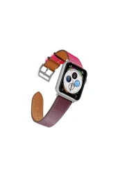 Naztech  Apple Watch Uyumlu 2 3 4 5 6 Se 42 44 Mm Deri Kayış Kordon - 5