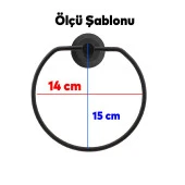 Siyah Bez Havluluk Aparatı Yapışkanlı Lavabo Banyo Mutfak Standı Bez Havlu Askısı Paslanmaz Metal thumbnail 2