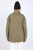 Kadın Oversize Jean Gömlek Haki - 9
