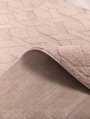 Lara Bukleli Desenli Yumuşacık Peluş Halı Salon Oturma Odası Mutfak Koridor Halısı 9401C Vizon - 6