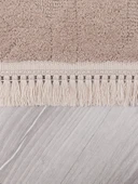 Lara Bukleli Desenli Yumuşacık Peluş Halı Salon Oturma Odası Mutfak Koridor Halısı 9401C Vizon - 5