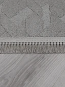 Lara Bukleli Desenli Yumuşacık Peluş Halı Salon Oturma Odası Mutfak Koridor Halısı 9401B Gri thumbnail 5