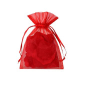 20 Adet Şeffaf Kırmızı Bez Kına Düğün Mevlüt Sünnet Hediye Kesesi Kese 14 Cm X 12 Cm Çanta - 1